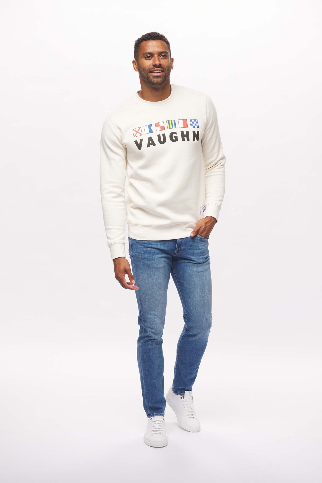 Cream crew sales neck sweater mens