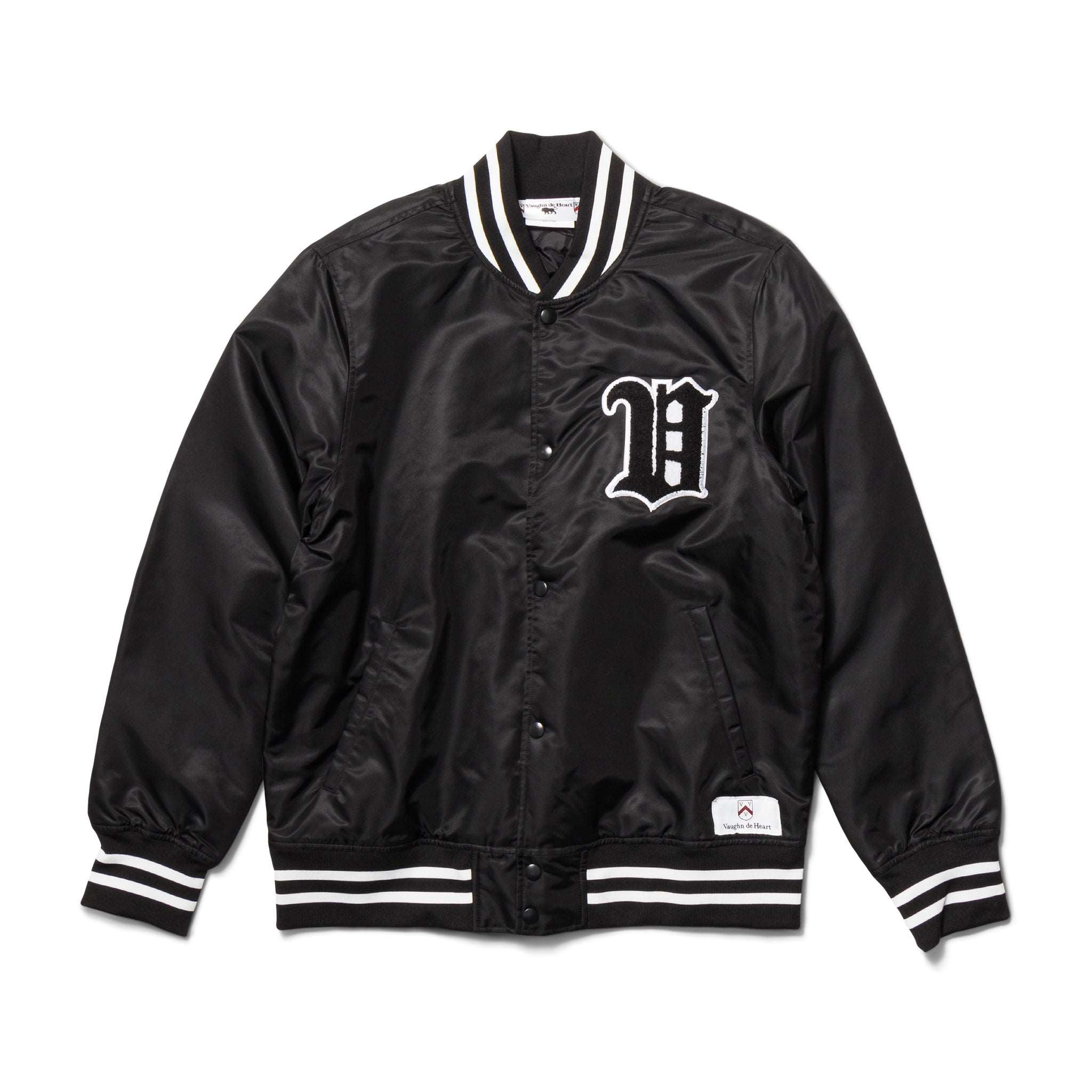 Women s House of V Black Varsity Chenille Patch Nylon Varsity